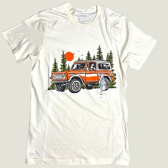 Threadless Other - Graphic Tee Cream Orange SUV Bronco Print Size Small